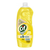 Detergente Para Lavavajillas Cif Active Gel Limón Concentrado Limón En Botella 750 ml