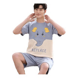 Pijama Manga Corta Verano Coreano Lindo Hombre