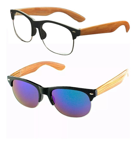 Pack 2 Gafas Para Sol Armazon Hipste Hippie Moda