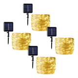 8 Modos De Cable De Cobre Solar 300 Leds Luz De Cadena, 4 Pa
