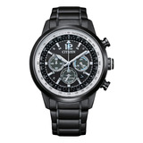 Reloj Citizen De Acero Inoxidable Negro Con Cronógrafo Eco-d