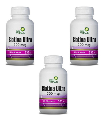 Biotina Ultra 120 Capsulas Pack 3 Unidades | Naturisimacl