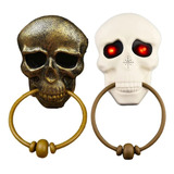 Adorno Halloween Timbre Puerta Calavera Con Led Y Sonido