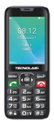 Celular Senior Tecnolab Boton Sos  Tl487bk Adulto Mayor