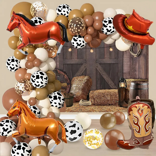 Kit Fiesta Caballos Globos Decoración Cumpleaños De Vaquera | MercadoLibre