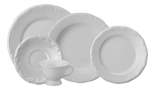 Serviço De Jantar E Chá 20 Peças Pomerode Porcelana Schmidt Cor Branco