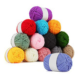 Kit De Hilo Multicolor Para Crochet Y Tejido, 25gx14 Colores