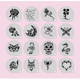 Stencil Flor E Tribal 7cm Kit 16 Moldes