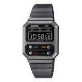 Reloj Unisex Casio A100wegg-1a Gris Digital / Color De La Correa Gris Oscuro Color Del Fondo Gris Oscuro