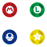 4 Grips Capa Analógico Joycon Compatível Com Switch Mario