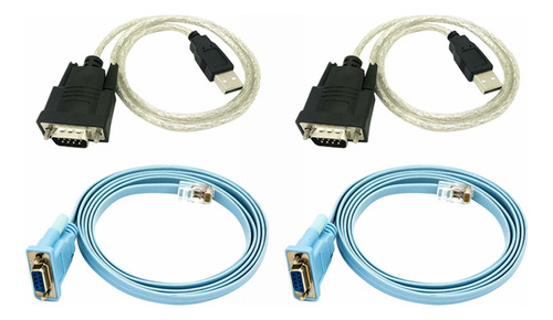 2 Cables De Red Rj45, Cable Serie Rj45 A Db9 Y Rs232 A