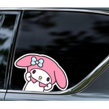 Peeking Anime Kitty Waterproof Funny Car Stickers | Versatil