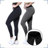 Kit 2 Calça Legging Feminina Forrada Inverno + Meia Térmica