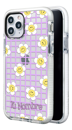 Funda Para iPhone Con Tu Nombre Para Mujer Flores Felices