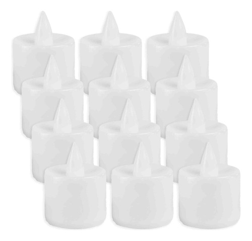 Set X12 Velas Led De Plastico Decoracion Souvenir Calida Bz3