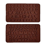 Moldes De Silicona Chocolate Letras Y Números (kit 2 Pzas)