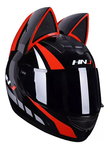 Casco De Motocicleta Con Orejas De Gato For Mujer, Cara