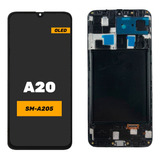 Pantalla Display Touch Lcd Oled Marco Para Samsung A20 A205