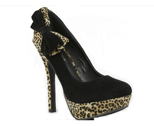 Zapatos Plataforma N°37 Importados Usa Gamuza Animal Print