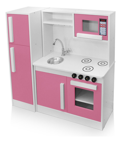 Cozinha Perfeita Completa Para Meninas Em Mdf Rosa/branco