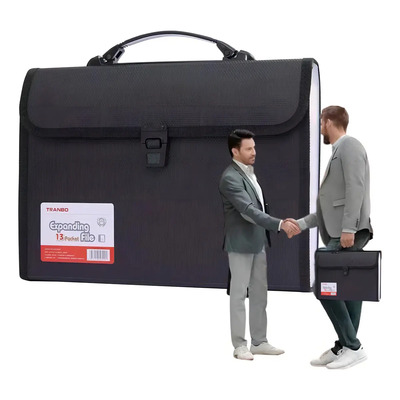 Carpeta expansible de 13 bolsillos con asa, organizador de documentos A4 impermeable, caja de archivo tipo acordeón portátil para oficina, escuela y negocios | Meses sin interés