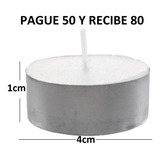 Velas Tea Light Para Pebetero Set X 50 Unidades Blancas