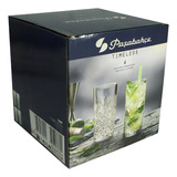 4 Copos Vidro Long Drink Decorado Cocktail Timeless 300ml Cor Vidro Transparente Timeless