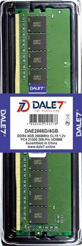 Memória Dale7 Ddr4 4gb 2666 Mhz Desktop 1.2v 01 Unid