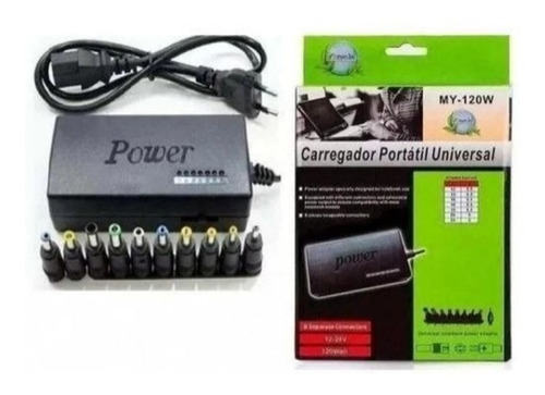 Fonte Notebook Universal Com Cabo Carregador My-120w