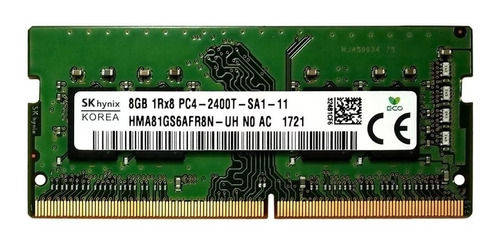 Memoria Ram 8gb Sk Hynix 1rx8 Pc4-2400t Hma81gs6afr8n Laptop