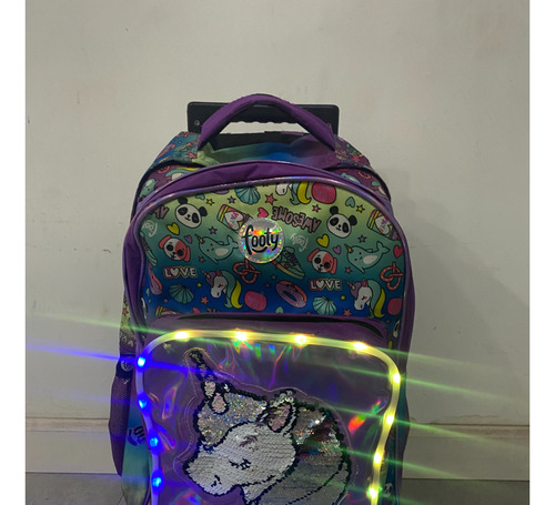 Mochila Footy Con Carro Y Luces