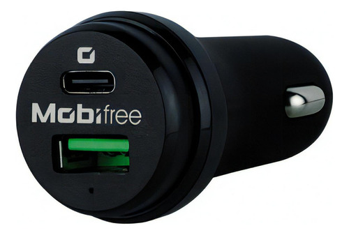 Cargador Mobifree Cargador De Coche Usb Y Tipo C Negro /v /v