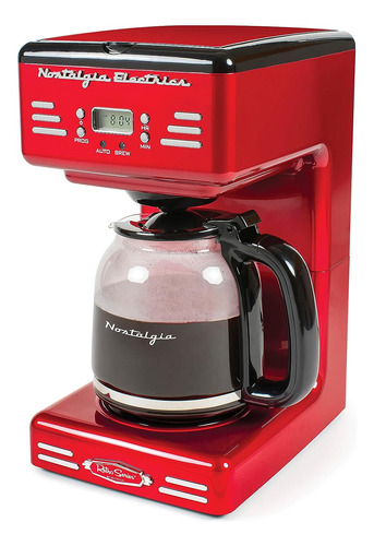 Cafetera Electrica Hnostalgia Programable 12 Tazas - Rojo
