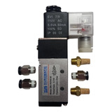 Electrovalvula Solenoide Neumatica 5/2 Rosca 1/8 Completa