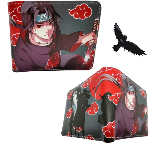 Cartera Itachi Nubes Akatsuki - Naruto - Anime - Tipo Piel