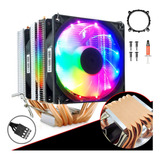 6 Heat Pipes 4 Pins Cpu Cooler Fan Rgb Amd & Intel Universal