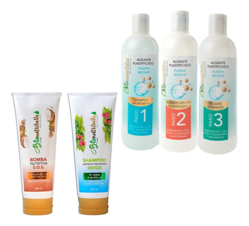 Kit Alisado Capilar+ Shampoo Detox Y Bomba Nutritiva 