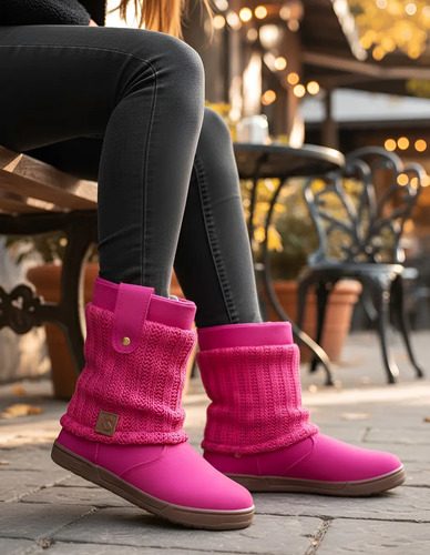 Bota Corta Invierno Niña Suéter Gamuza Calidad Moda