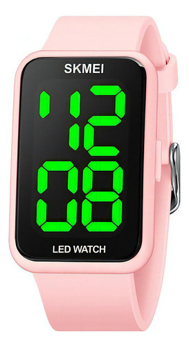 Reloj Electrónico De Lujo Skmei, Luminoso E Impermeable Color De La Correa Rosa