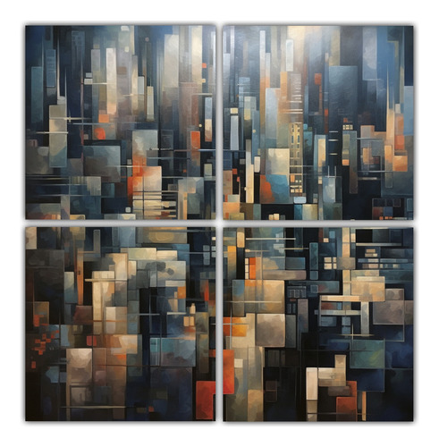 160x160cm Cuadro Decorativo De Ciudad De Nueva York En Grise