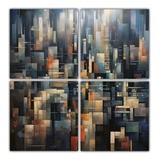 160x160cm Cuadro Decorativo De Ciudad De Nueva York En Grise