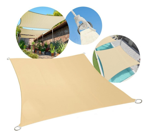 Toldo Vela Sombra Rectangular 3x4 Mts Beige