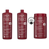 Kit Felps Sos - Shampoo 1l + Condicionador 1l + Máscara 1kg