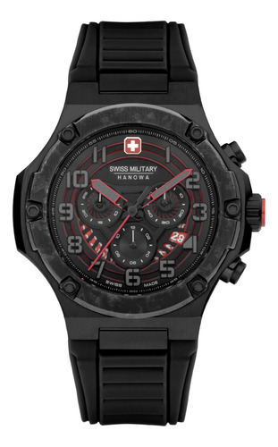 Reloj Swiss Military Smwgo0000630 Para Hombre Cronografo Color De La Malla Negro Color Del Bisel Negro Color Del Fondo Negro