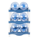 Rack De Plastico Azul Para 6 Garrafones, 3 Niveles