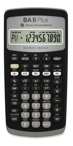 Calculadora Financiera Texas Instruments Baii Plus. Sellada Color Negro