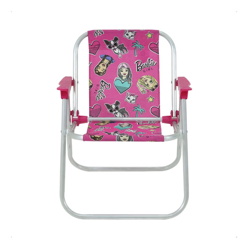 Cadeira Infantil Praia Ou Piscina Em Alumínio Barbie Bel