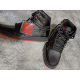 Jordan 1 High Patent Bred Negros Con Suela Roja Talla 25mex