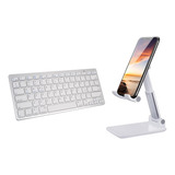 Soporte Celular + Teclado Compatible iPad Android Ios Window