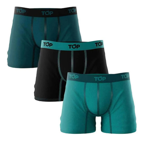 Pack Top 3 Boxer Medio Algodón Basic